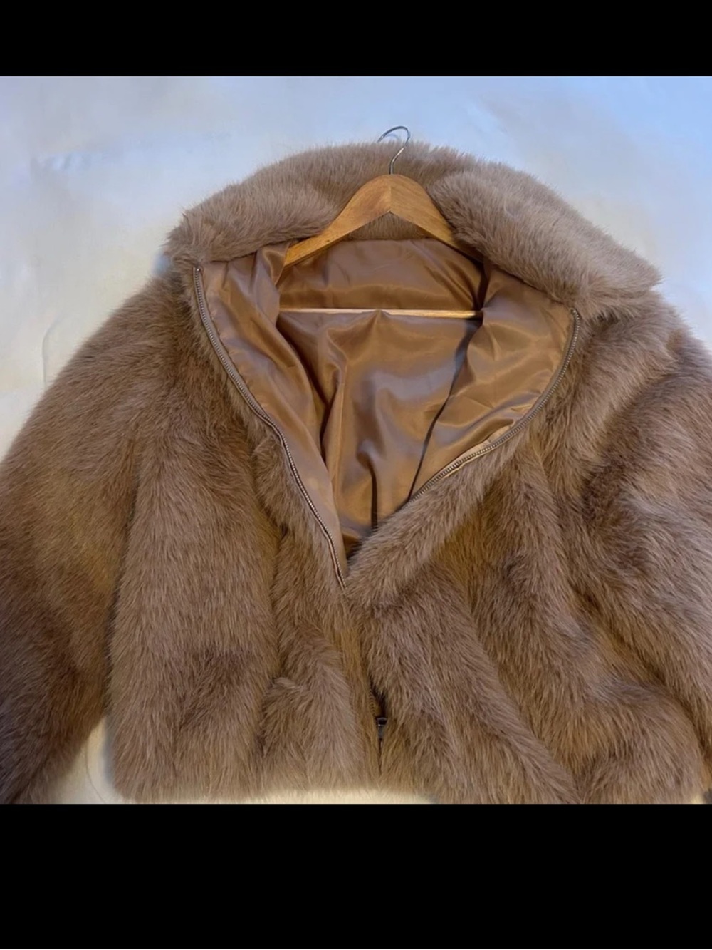 WeWoreWhat Plush Teddy Jacket in Taupe Brown - Picture 2 of 3